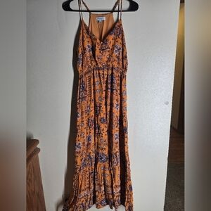 Gilli Orange and Blue Maxi Dress